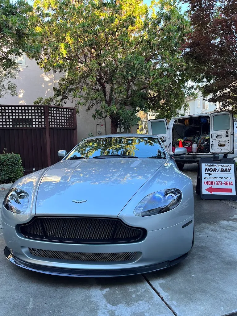 San Jose ceramic coating before and after results on a Maserati showing enhanced gloss, water beading, and paint protection by Nor Bay Mobile Detailing