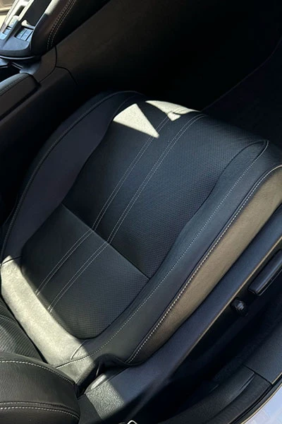Auto front seat leather cleaning after service