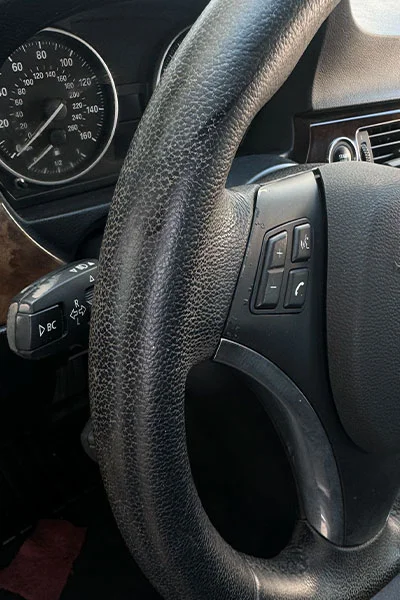 Faded Dashboard Trim Steering Wheel Before Picture