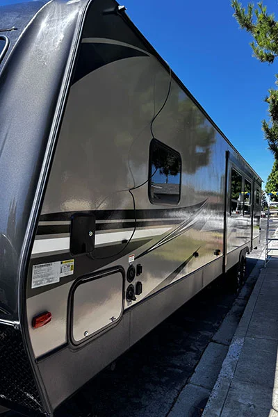 Motorhome ceramic coating application in Santa Clara - professional RV detailing and paint protection services by Nor Bay Mobile Detailing