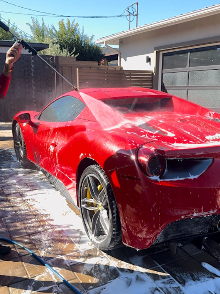 Red Ferrari hand wash  ' Nor Bay Mobile Detail ' Full Detail